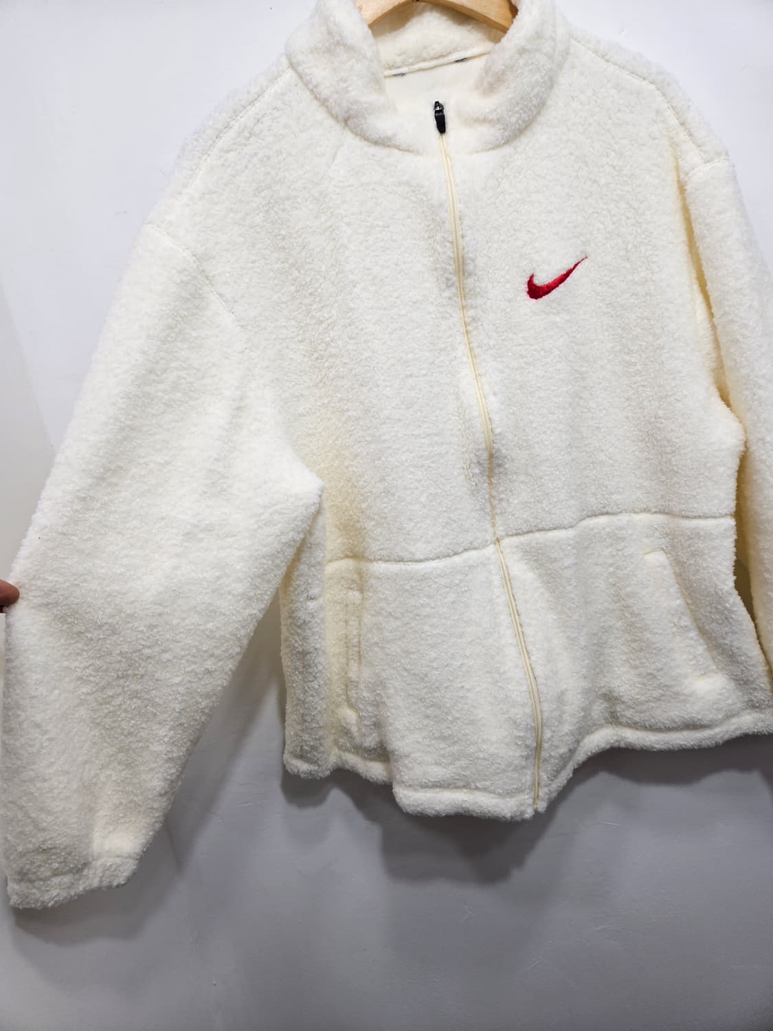 나이키(Nike) 아이보리 뽀글이 플리스 집업 100 상품이미지3