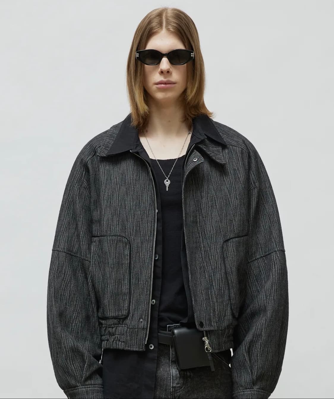 [새제품/48] 엘무드 그런지 오버사이즈 블루종 - 그레이 상품이미지2