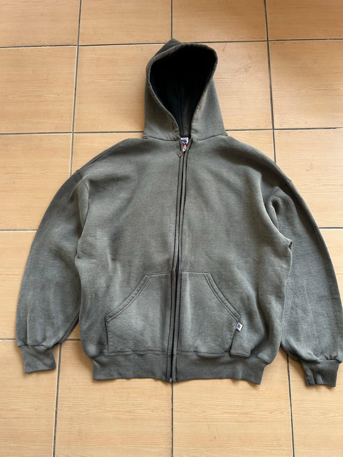 90‘s 러셀 썬페이드 후드집업 블랙 XXL 상품이미지1