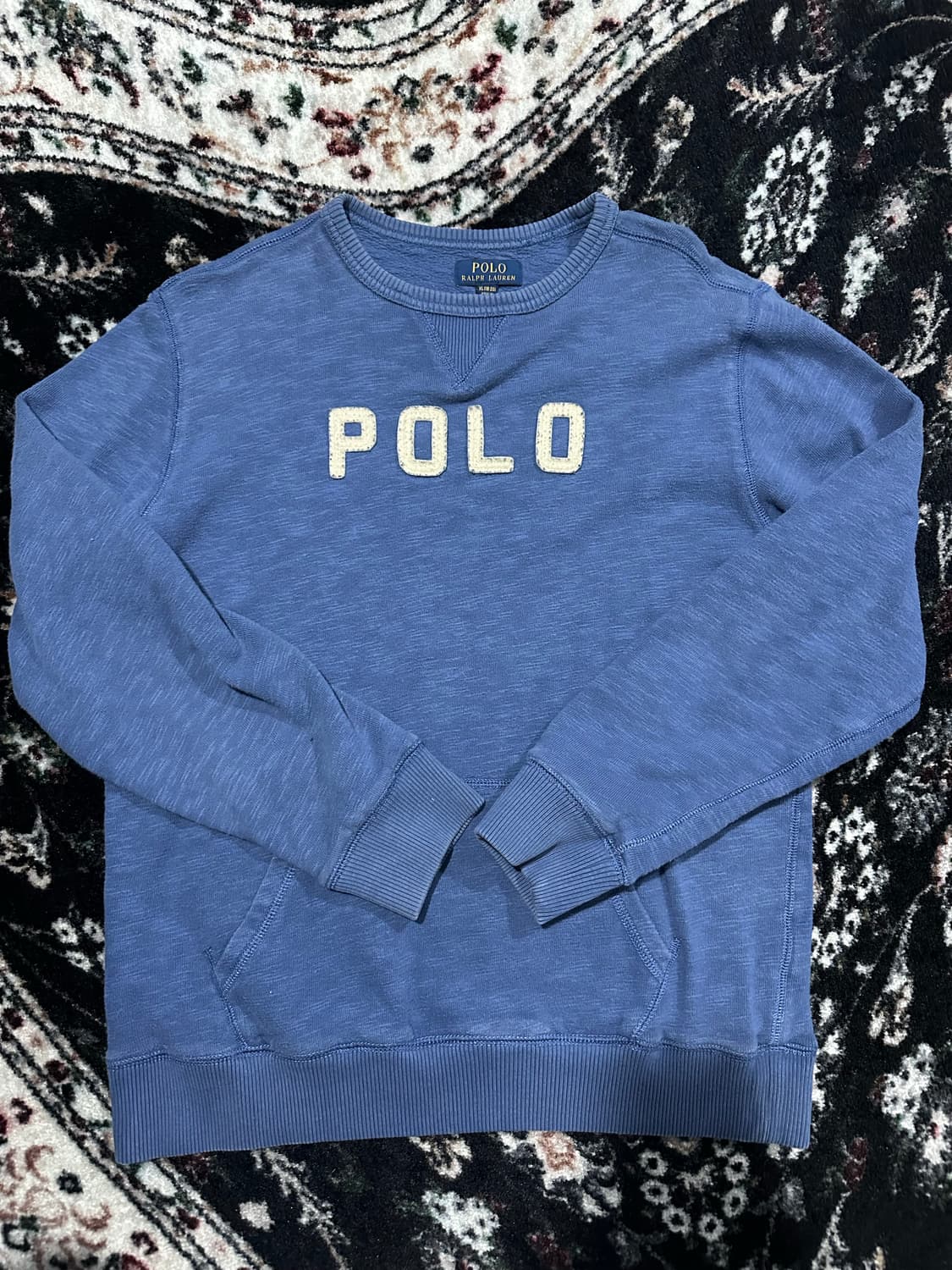 폴로 랄프로렌 자수 로고 블루 맨투맨 상품이미지1