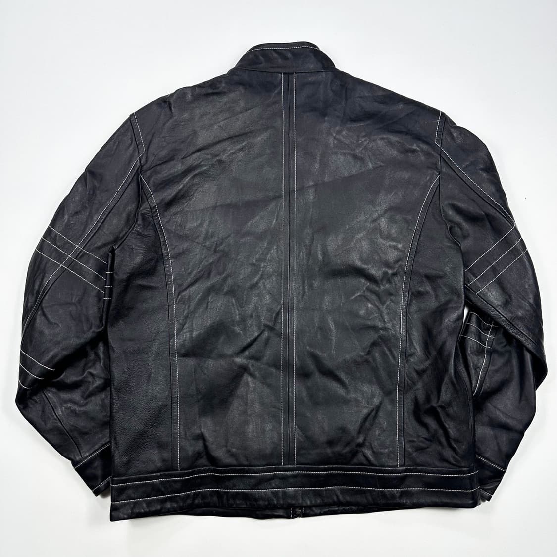 VTG 빈티지 양가죽 블랙 라이더 가죽자켓 (XL) 상품이미지3