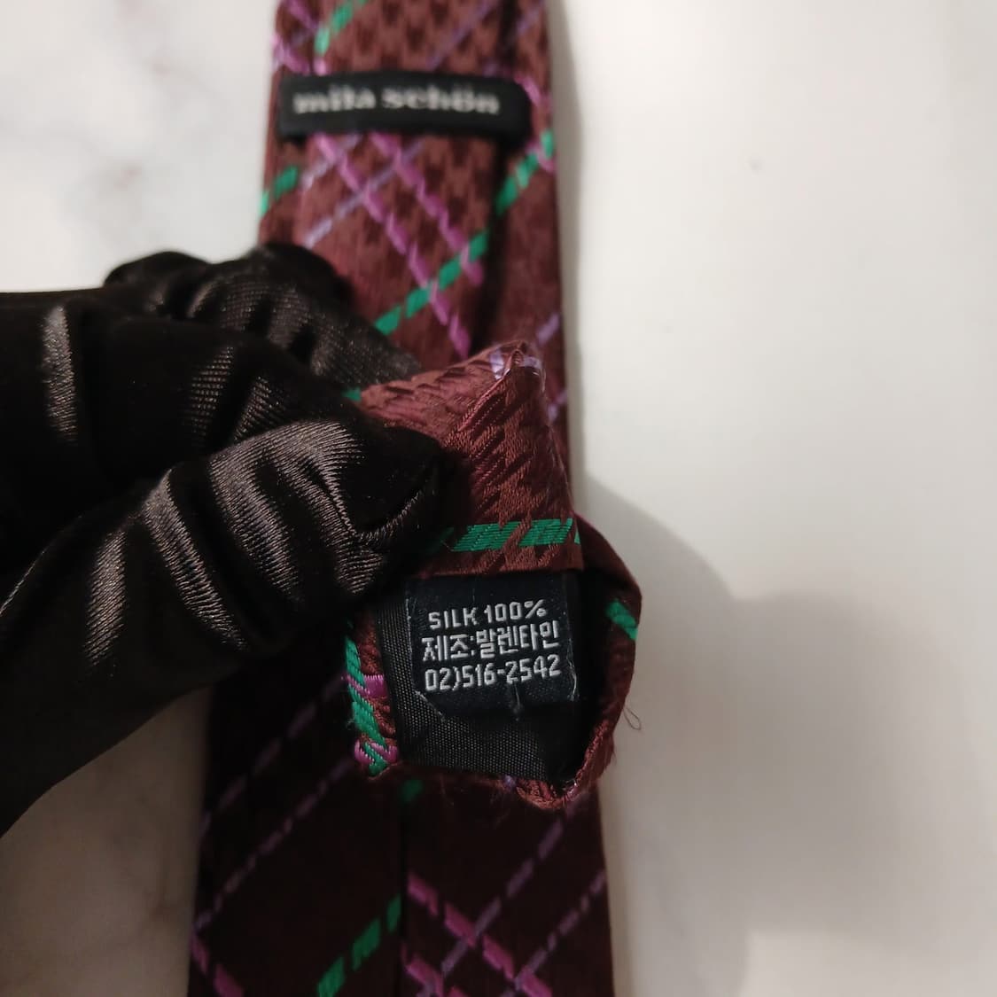 밀라숀 실크 브라운 체크 패턴 넥타이 6.7cm A+등급 E836
 상품이미지10