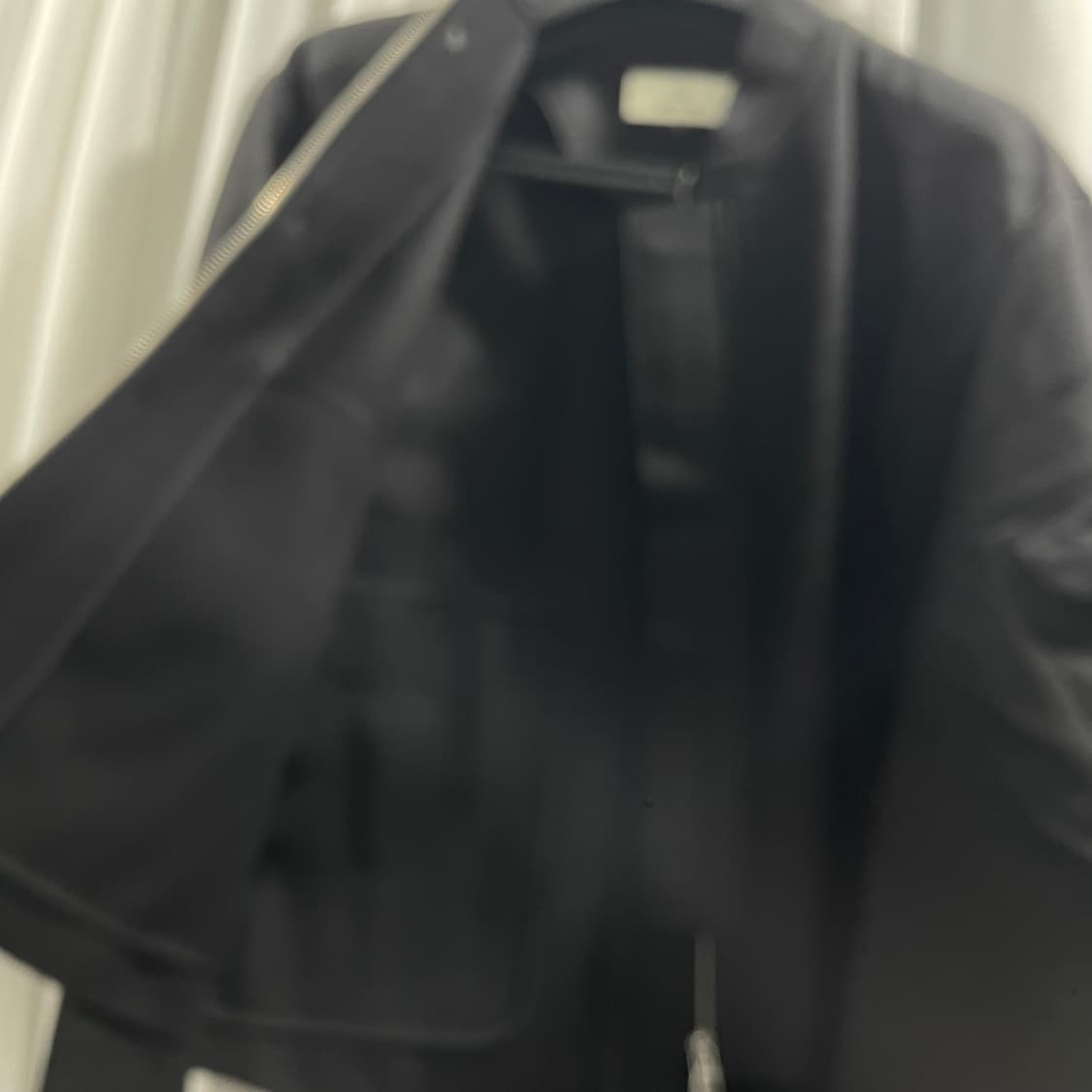 이얼즈어고/ 컷아웃 포켓 멜튼울 블루종 블랙 01-2/ L 상품이미지7