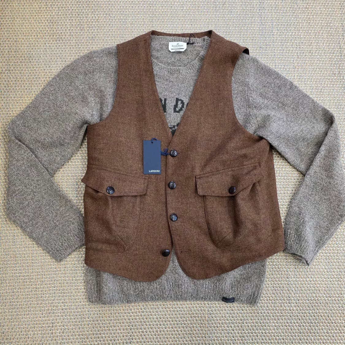 1971 브룩스필드 이탈리안 최고급 오트밀 크루넥 니트 스웨터 상품이미지8