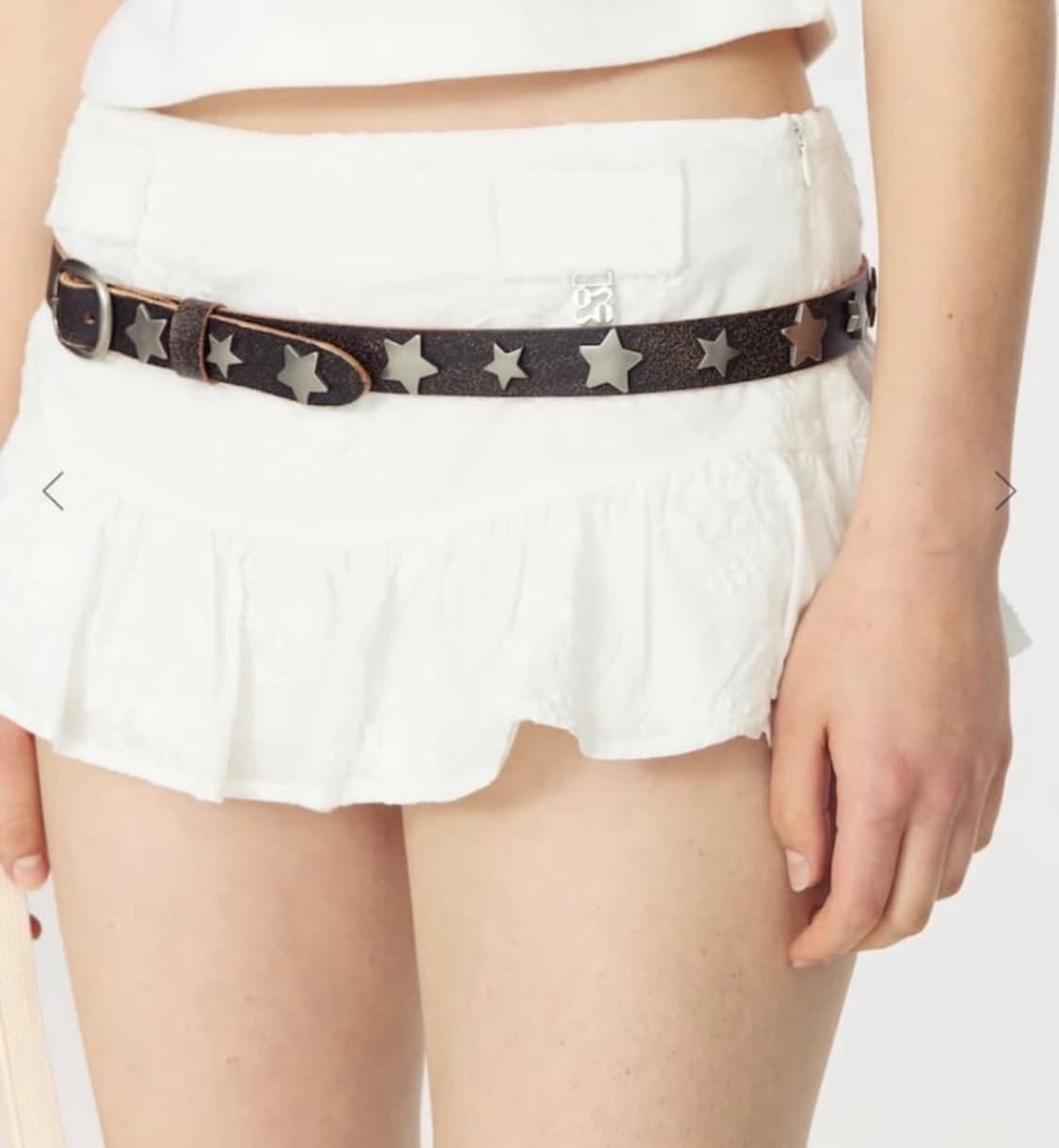 글로니 로데오 마이크로 미니 스커트 화이트 상품이미지1