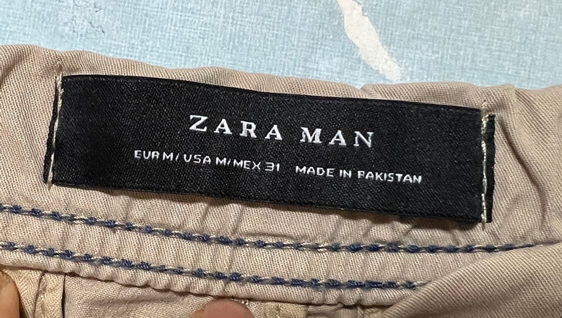 ZARA 자라맨 드로스트링 밴딩 치노 남자 반바지 베이지 스판 L 32 상품이미지4