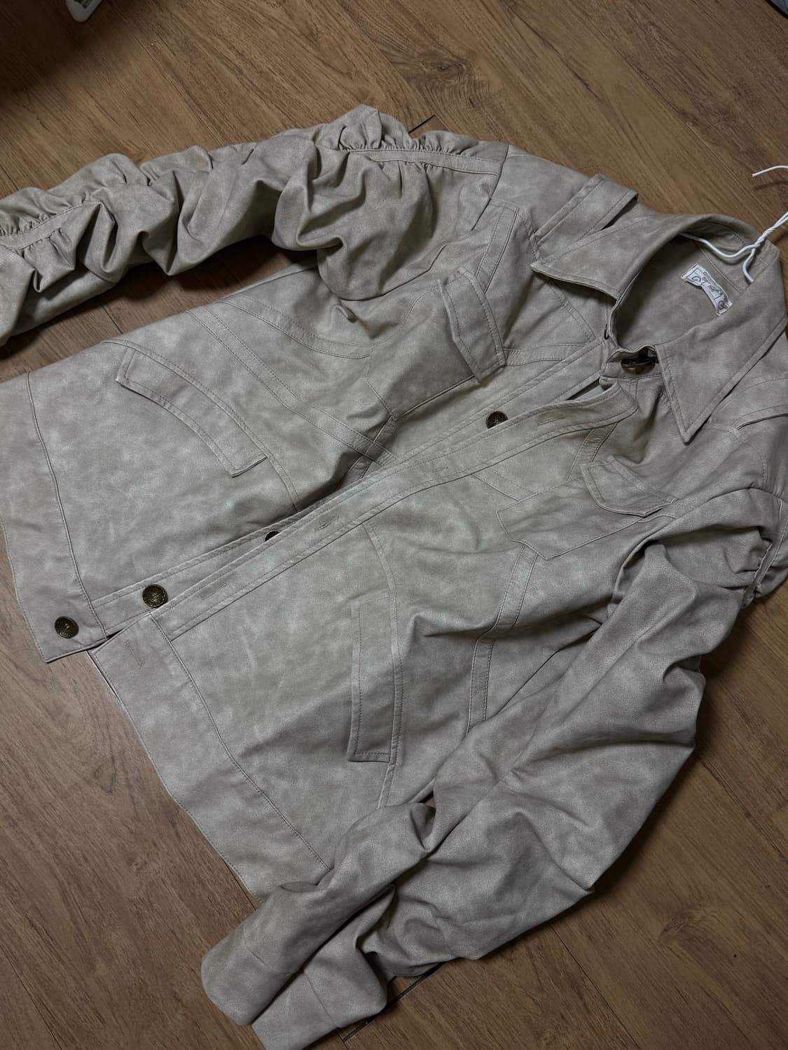 B.ACCESS 플리터드 링클 워싱 레더 자켓 M [DND4DES] 상품이미지5