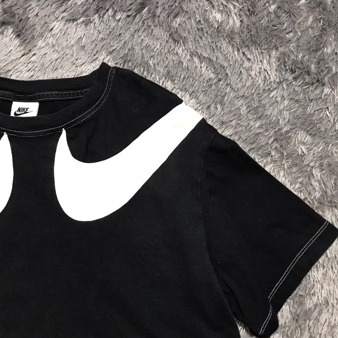 [[여성 L, A급] 나이키(NIKE) 더블 스우시 크롭 반팔티@510 상품이미지4