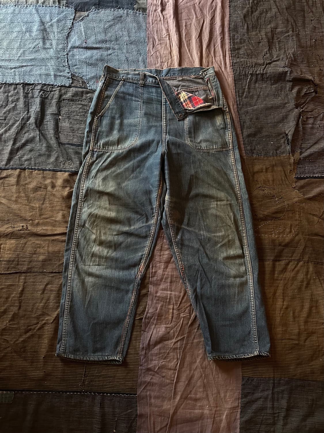1950s Vintage Side Zip Denim Work Pants 상품이미지1