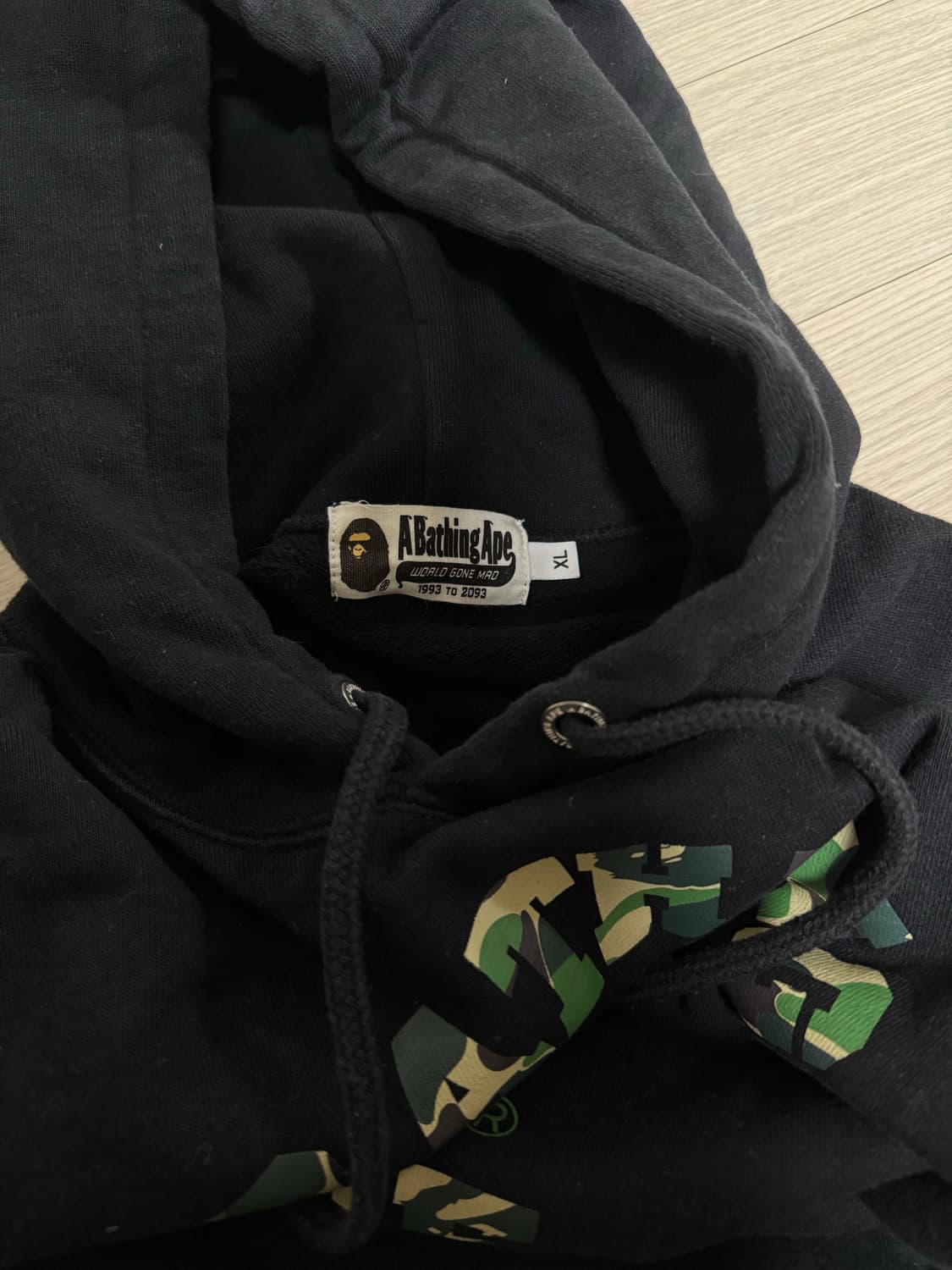 베이프 ABC 카모 컬리지 후드티 상품이미지4