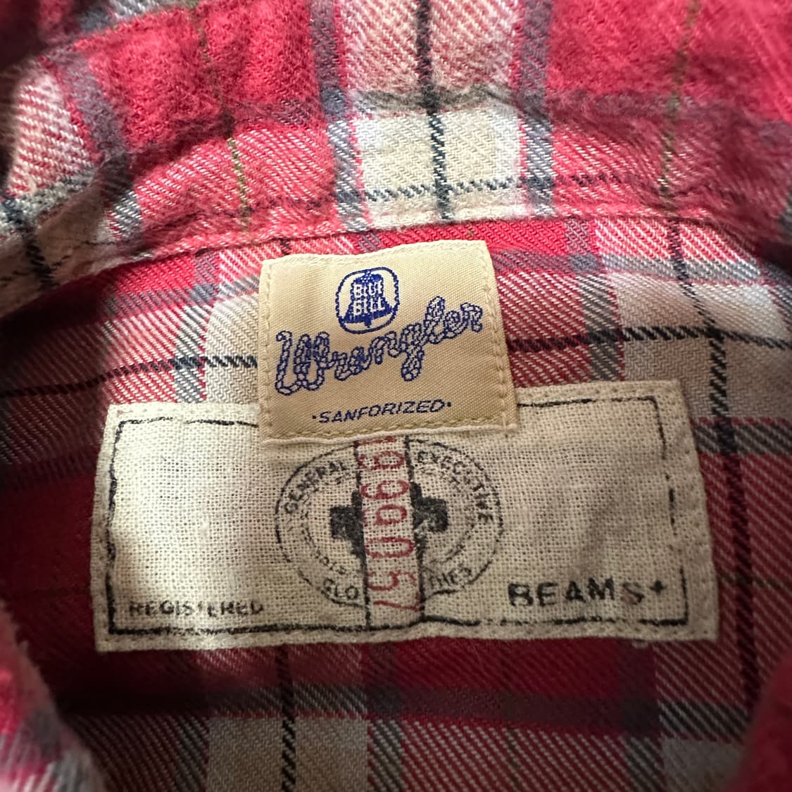 WRANGLER X BEAMS PLUS western shirt red 상품이미지3