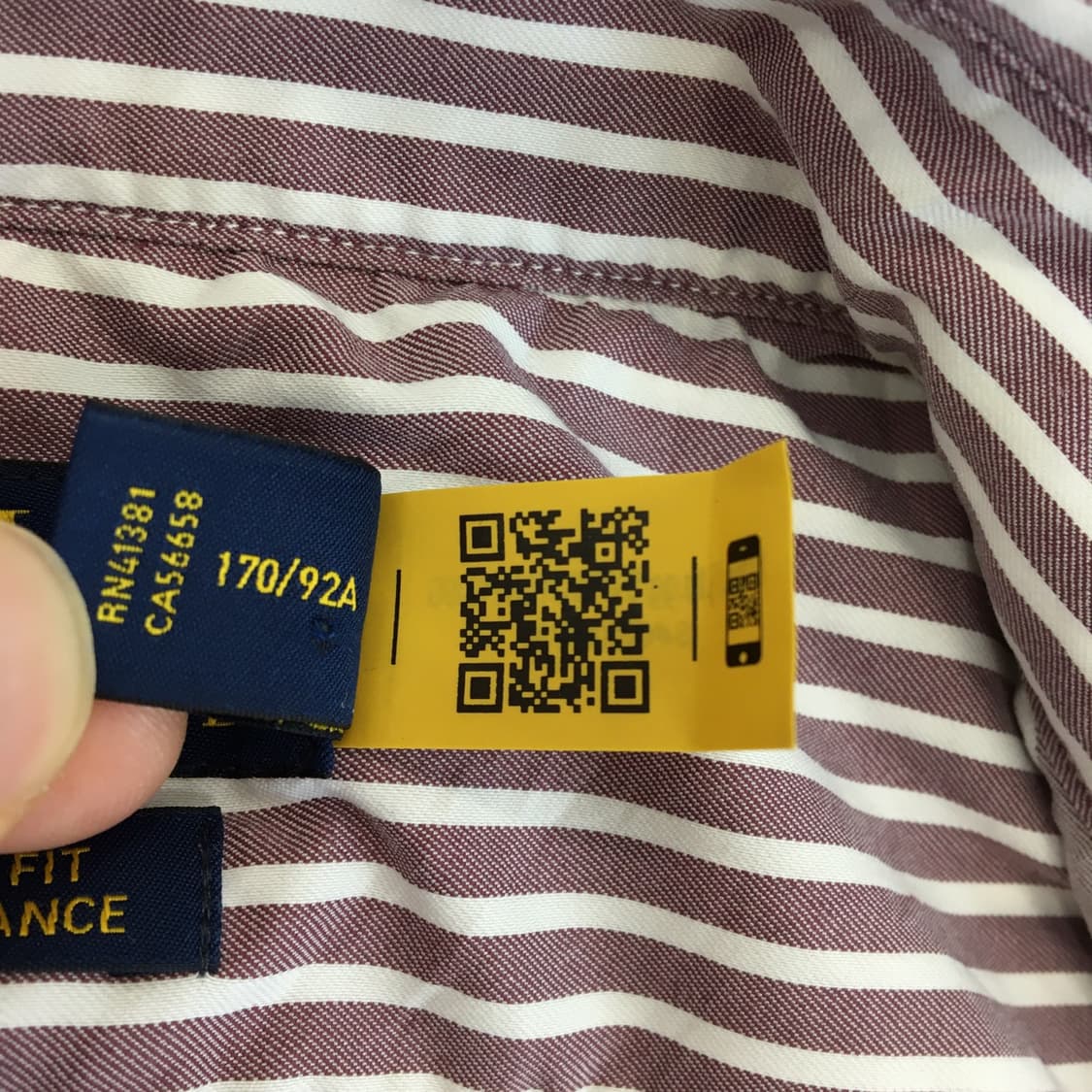 폴로 랄프로렌 QR 백화점판 퍼포먼스 클래식핏 포플린셔츠 S 90-95  상품이미지6