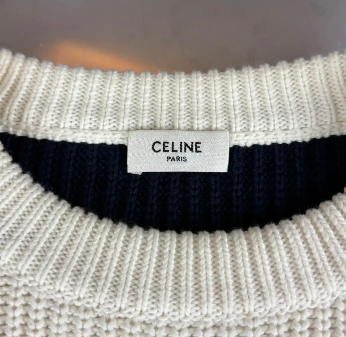 [정품] CELINE 스트라이프 아이보리 니트 S 상품이미지4