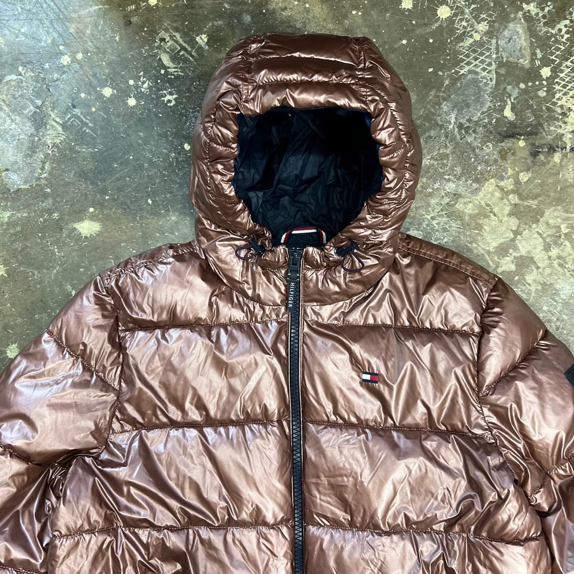 L) 타미힐피거 글로시 브론즈 푸퍼자켓 패딩점퍼 상품이미지2