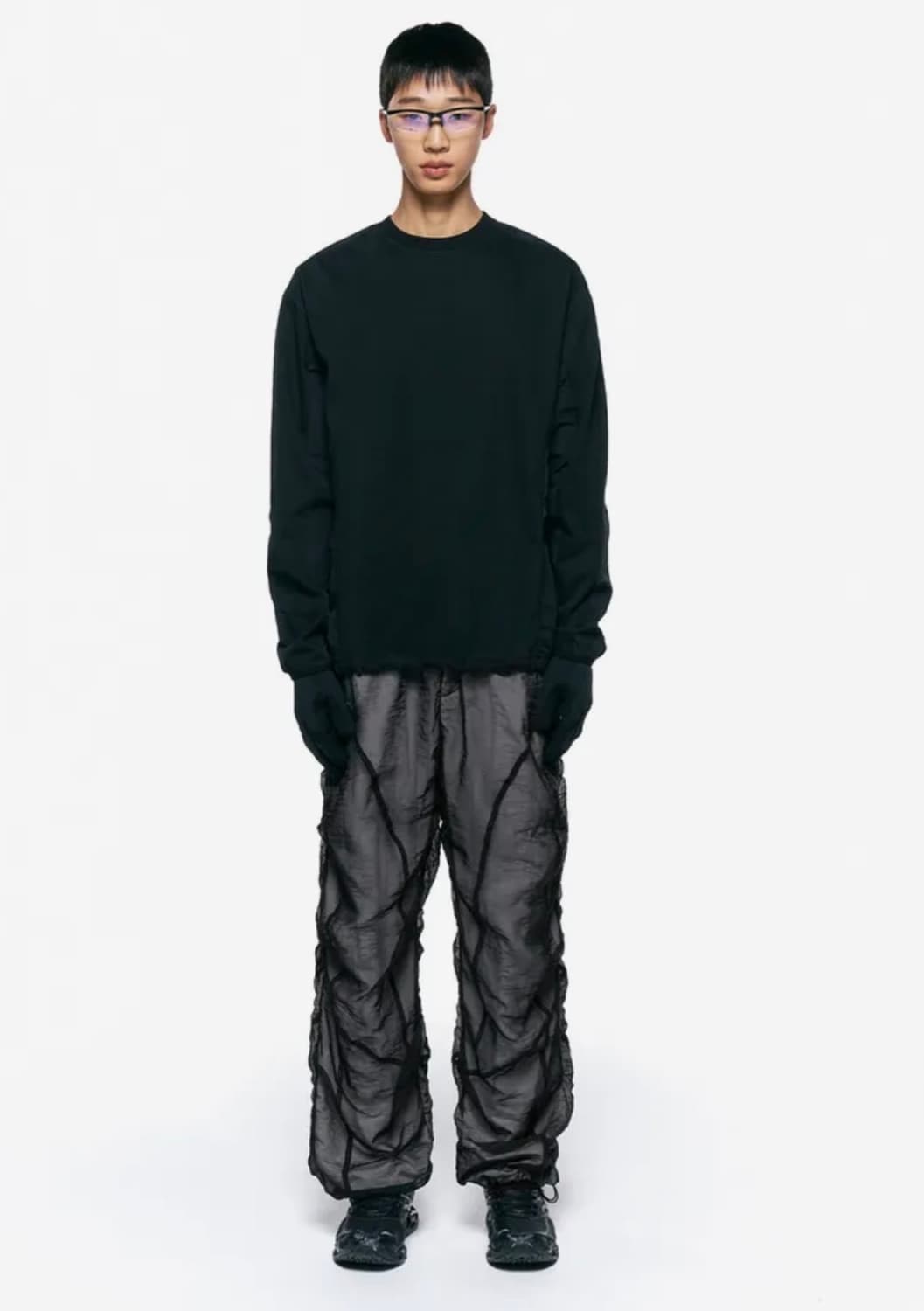 인사일런스 더블 레이어드 팬츠 BLACK 상품이미지1