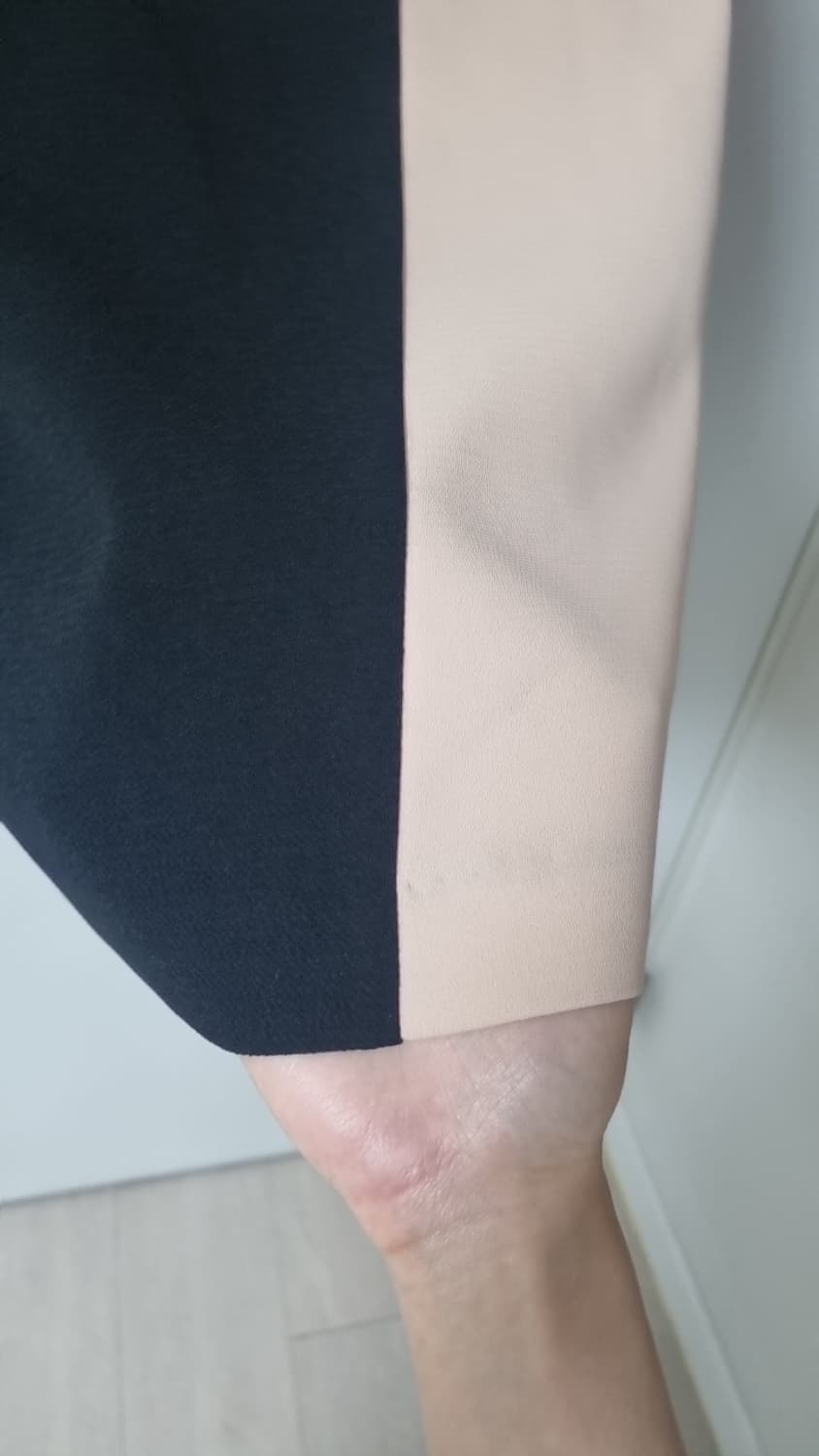 JJ 지고트 JIGOTT 블랙 베이지 배색 원피스 하객룩 상품이미지4