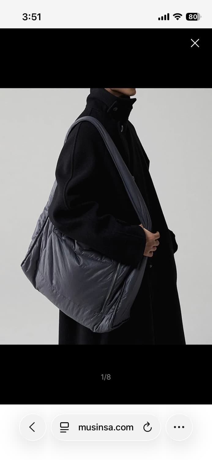 LEMARD 퀼팅 패딩 숄더백 차콜 새상품 상품이미지1