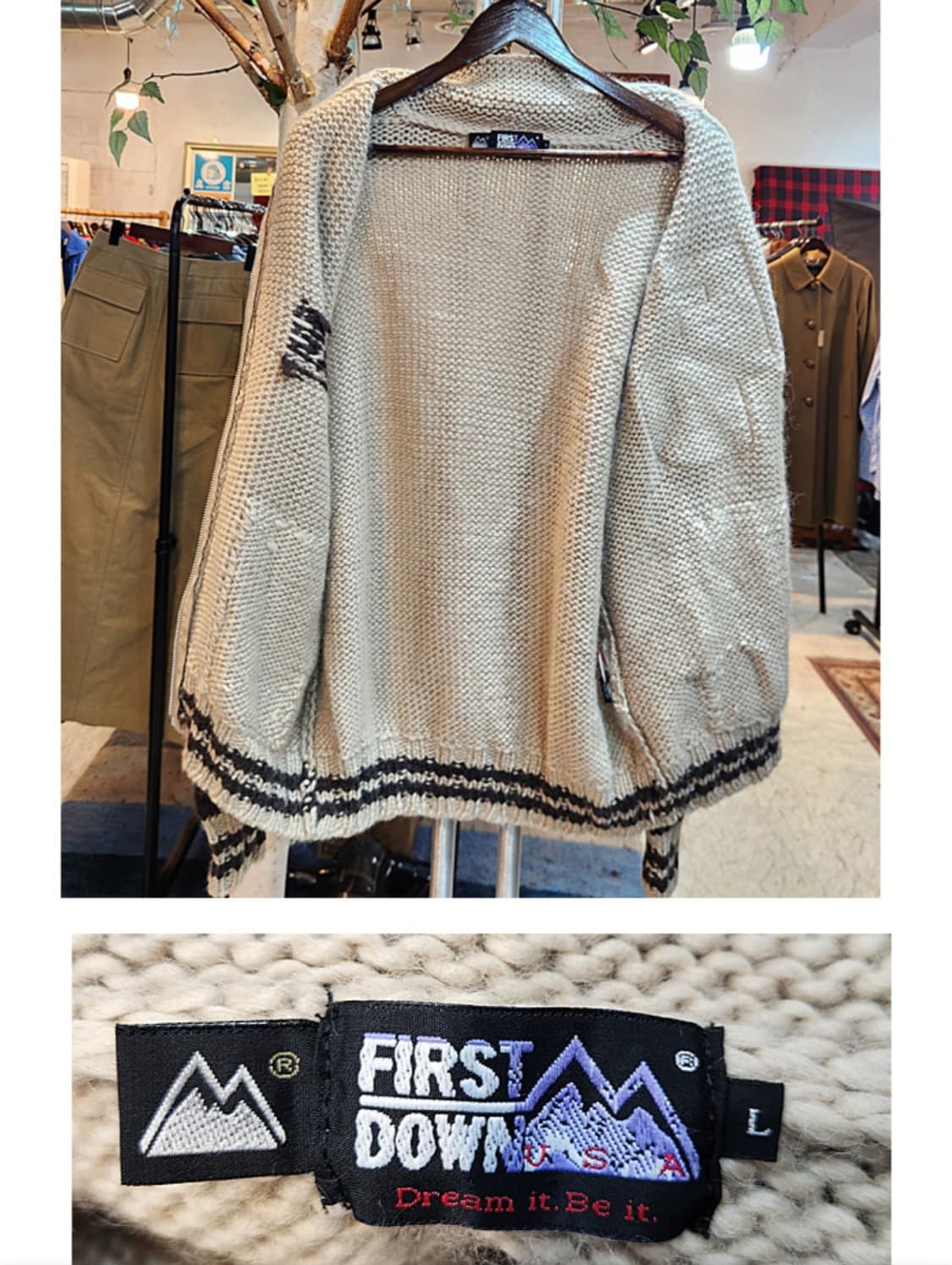 일본판 First down use 퍼스트 다운 울 스웨터 집업 상품이미지9