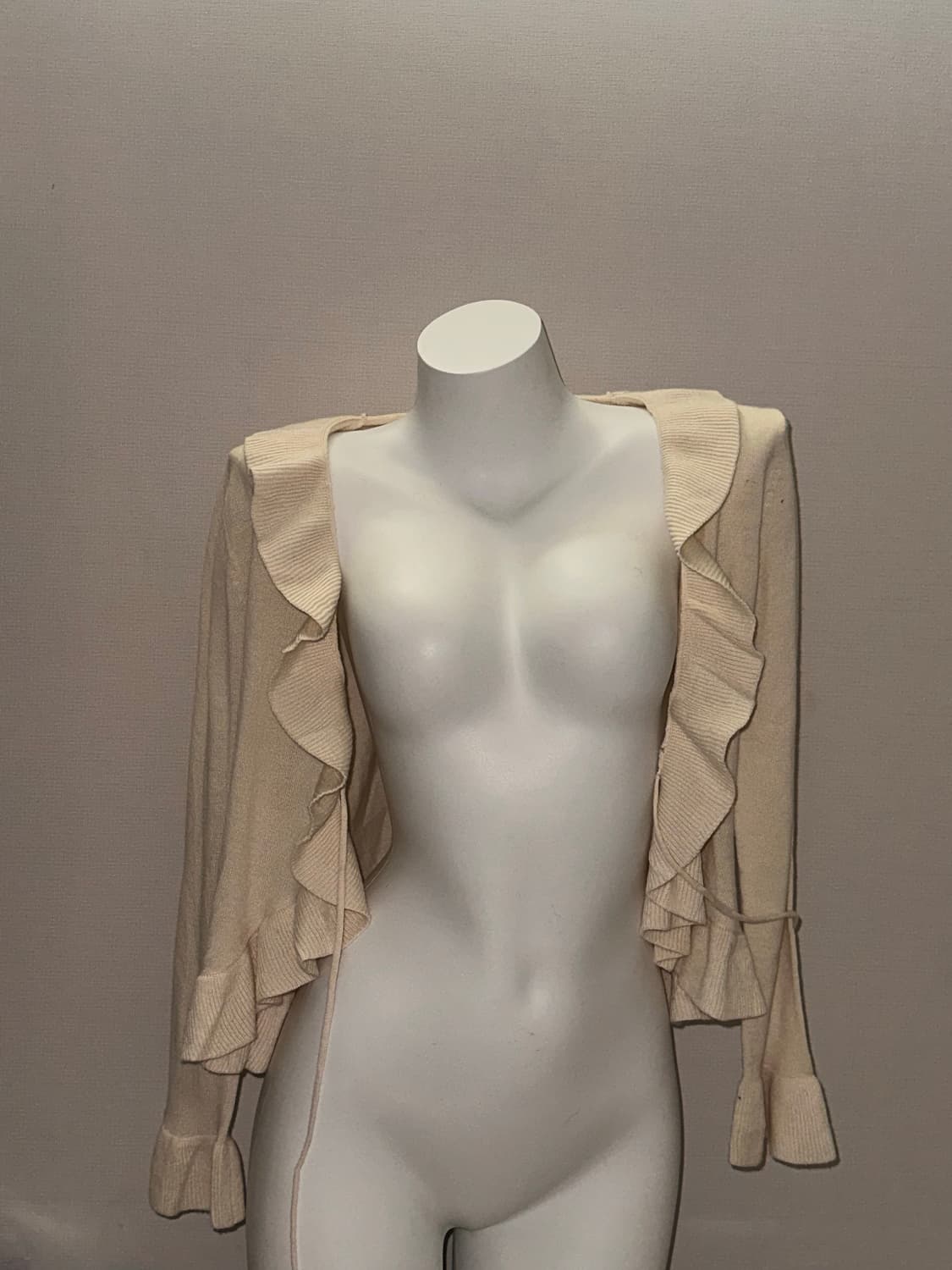 빈티지 아이보리 프릴 가디건 상품이미지1