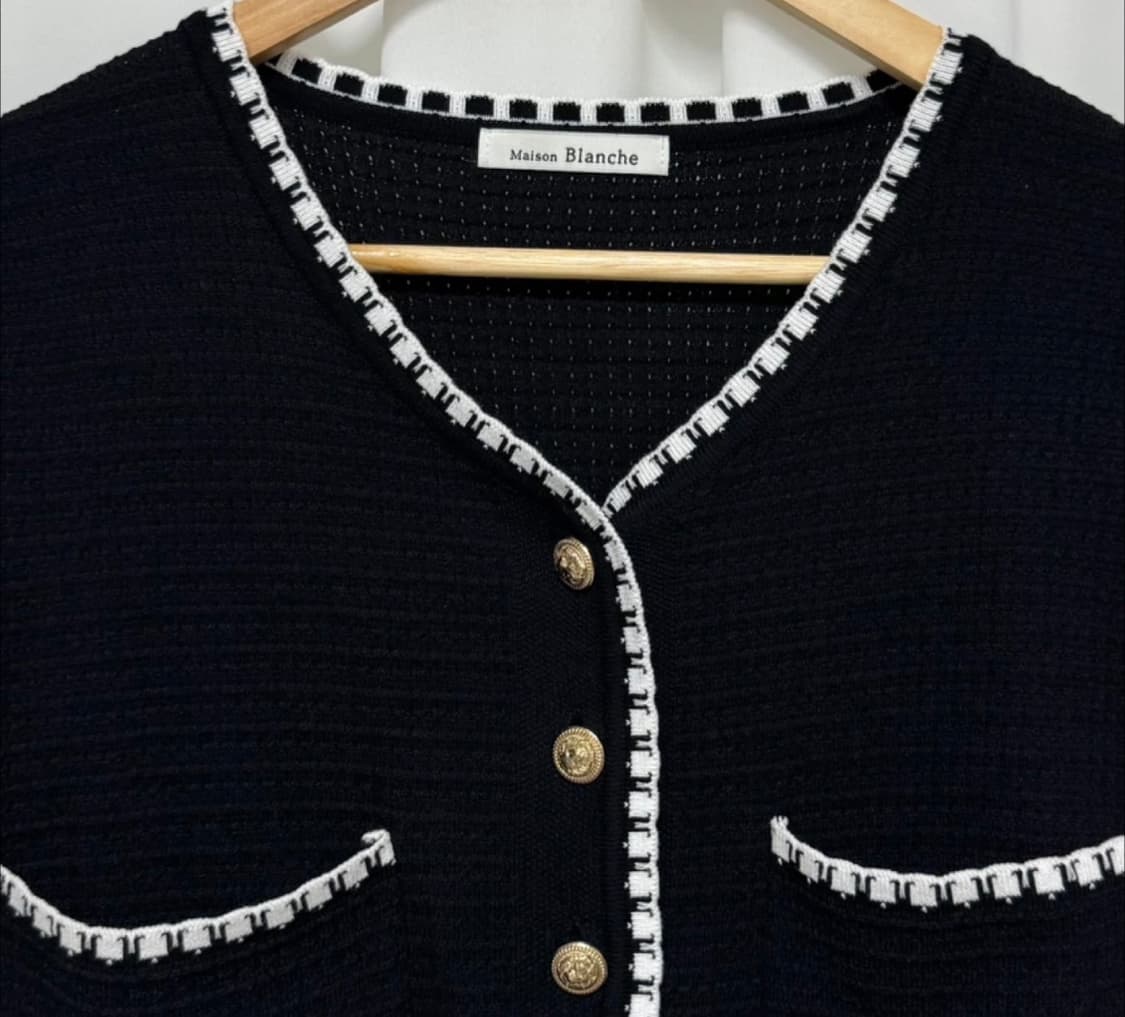 메종블랑쉬 블랙 반팔 가디건 상품이미지7