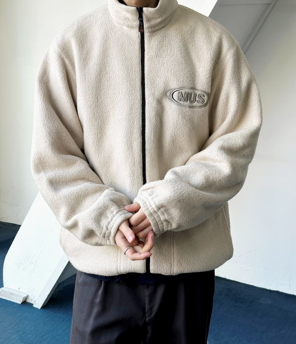 Fleece design wide zip blouson 상품이미지10