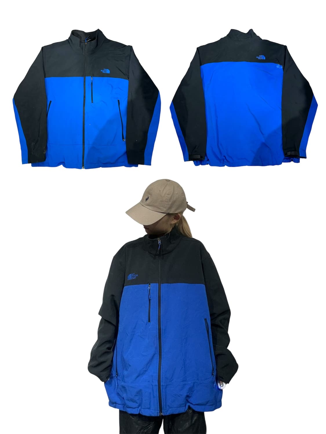 노스페이스 블랙 블루 오버핏 바람막이 자켓 XXL 상품이미지1