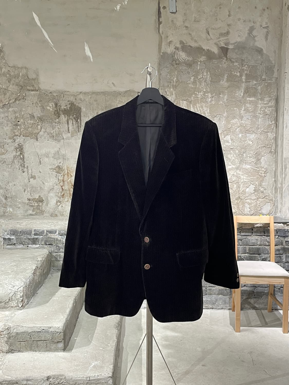 이브 생로랑 디퓨전 옴므 로즈 도트 라인 2B 벨벳 블레이저 상품이미지1