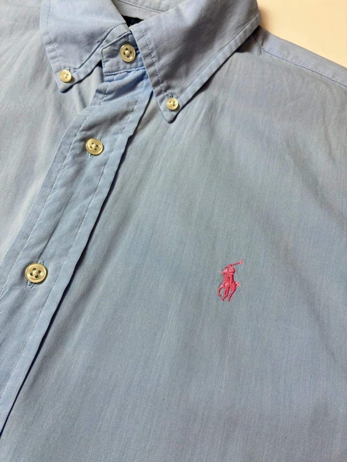 폴로 랄프로렌 00's 핑크 로고 자수 반팔 셔츠 PN9106 상품이미지3