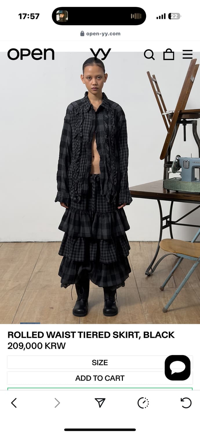 open yy rolled waist tiered skirt 오픈와이와이 상품이미지2