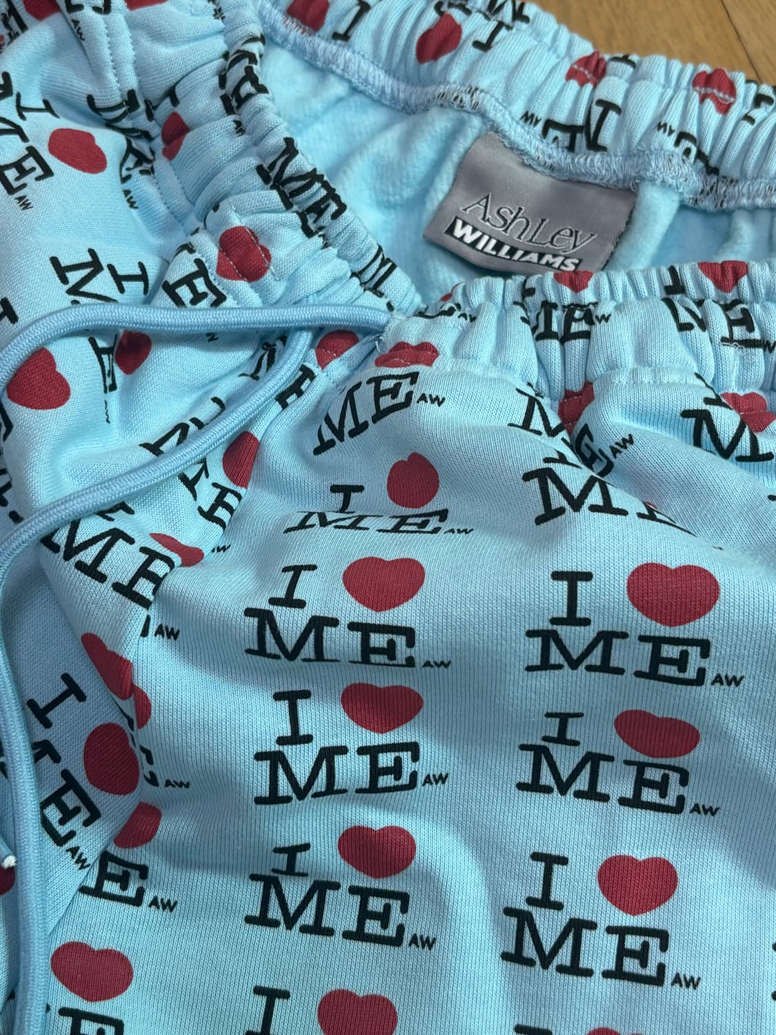 급처) 애슐리 윌리엄스 S 아이러브미 블루 조거팬츠 상품이미지9