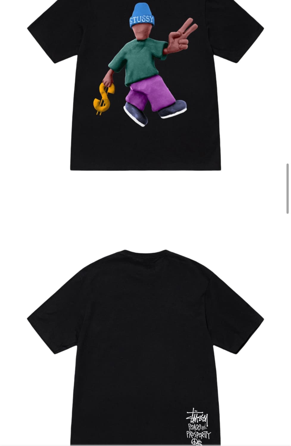 스투시 stussy 피스앤 프로스페리티 블랙 XL 상품이미지6