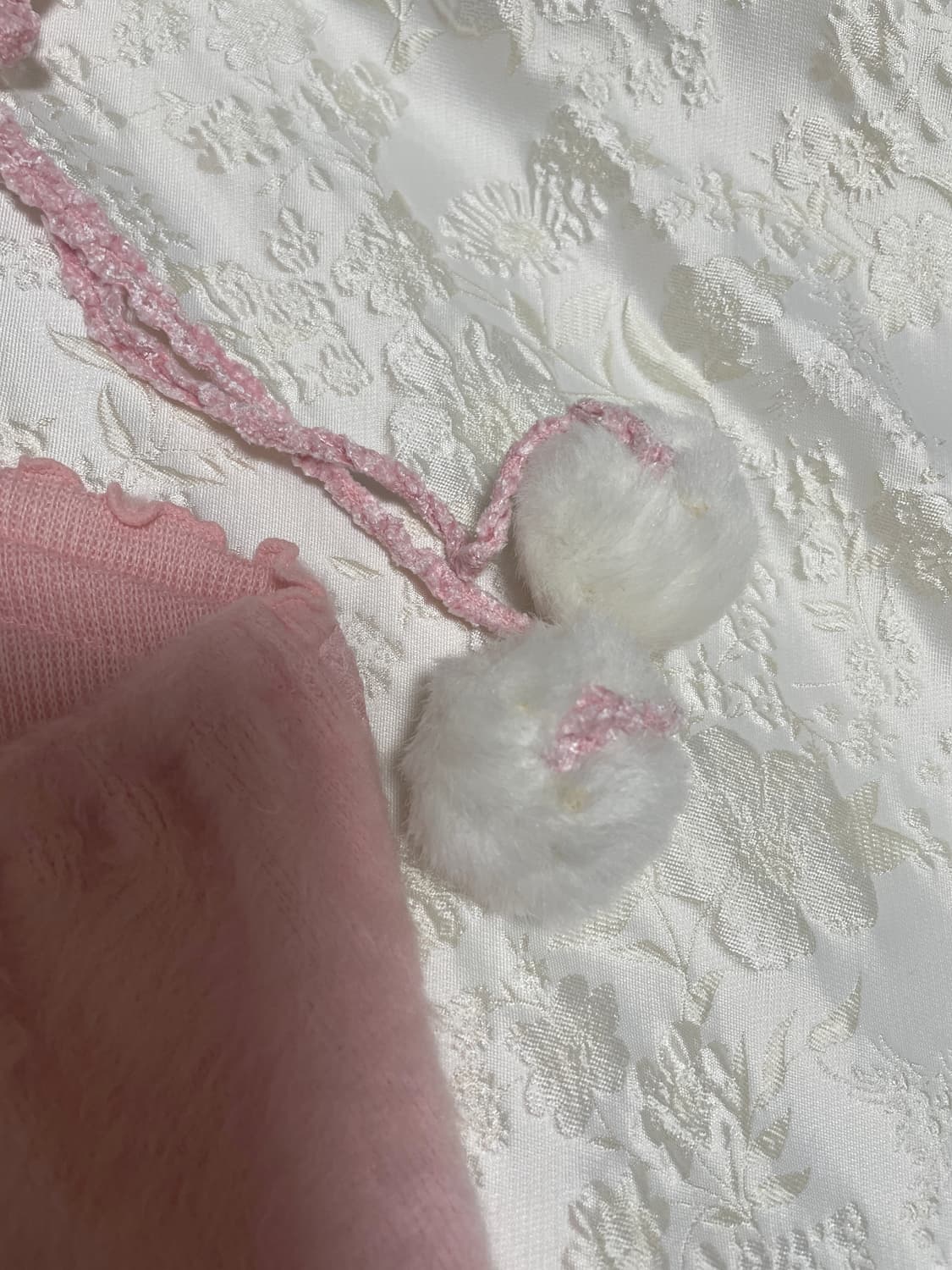 리즈리사 폼폼 캐미솔 핑크 /딸기우유 나시 끈나시 슬립 슬리브리스 상품이미지4