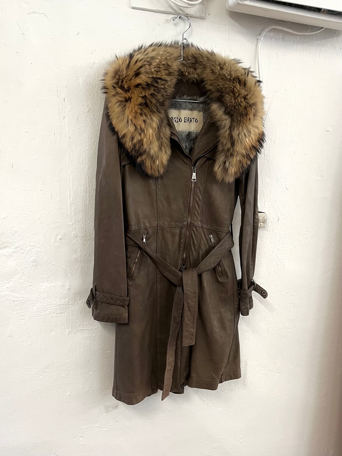 조르지오 브라토 폭스퍼 램스킨 레더 코트 상품이미지2