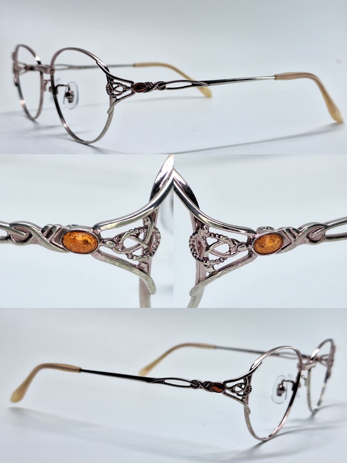 00s 일본 빈티지/ T415 보석 힌지 장식 티타늄 안경테53mm/여성 상품이미지6