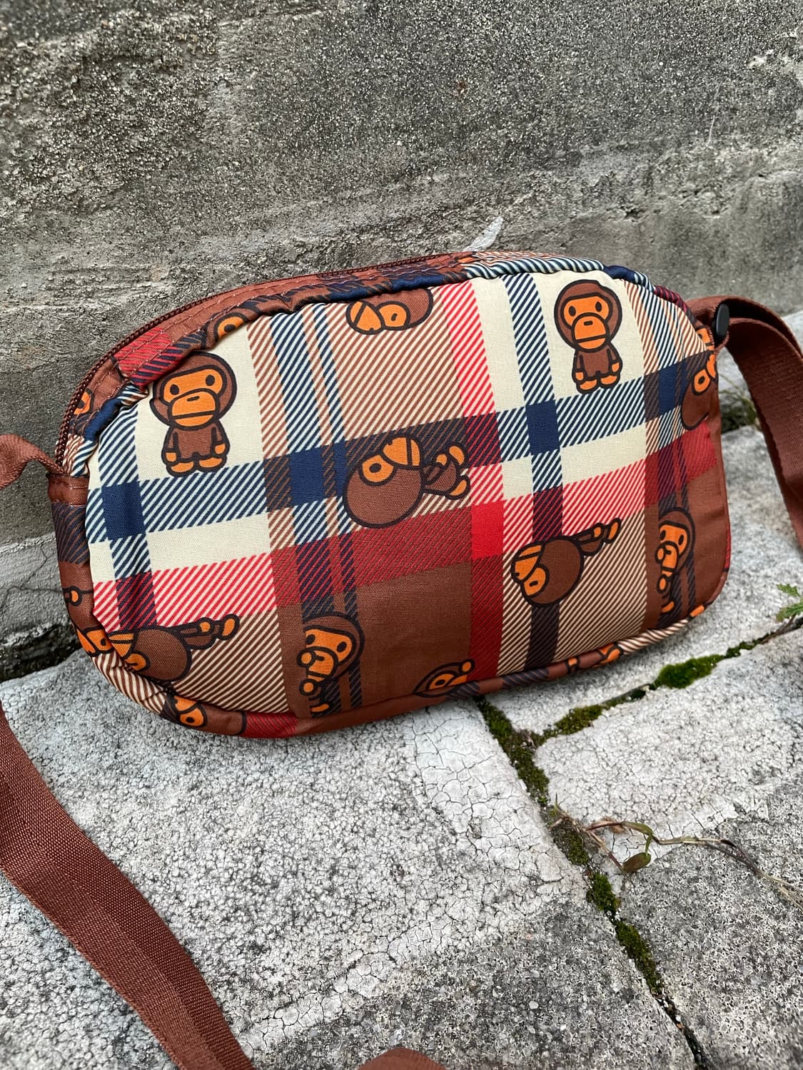 (빈티지)Bape 베이프 베이비 마일로 체크 숄더 크로스백 상품이미지5