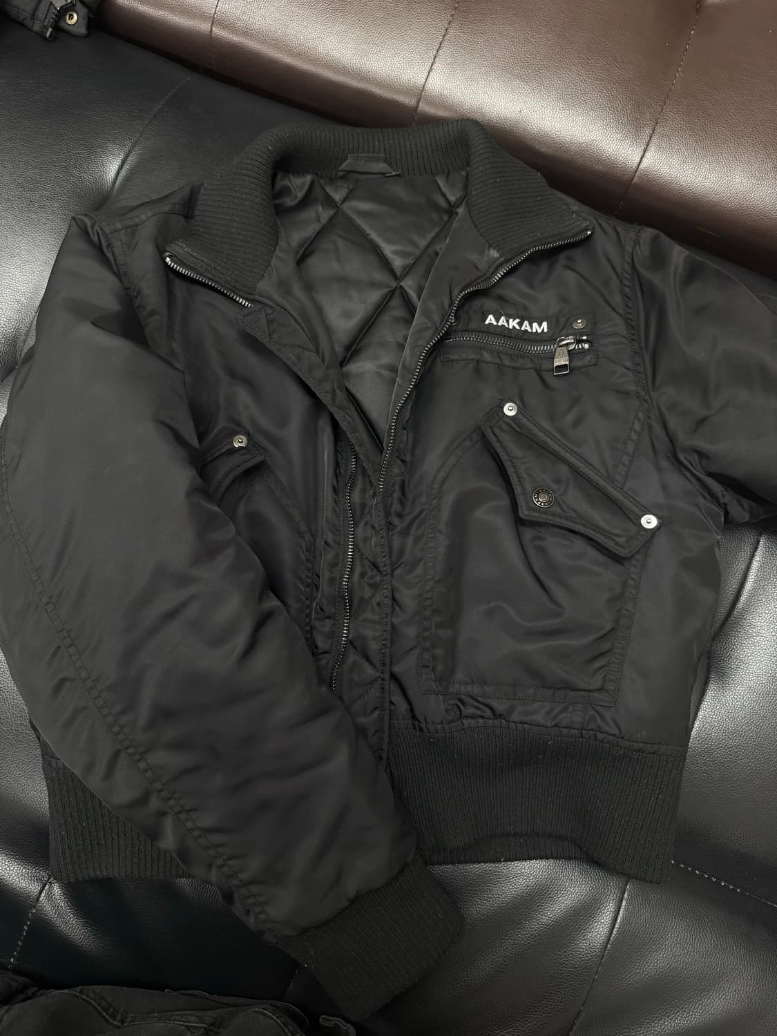 아캄 하이넥 봄버 자켓 블랙 상품이미지2