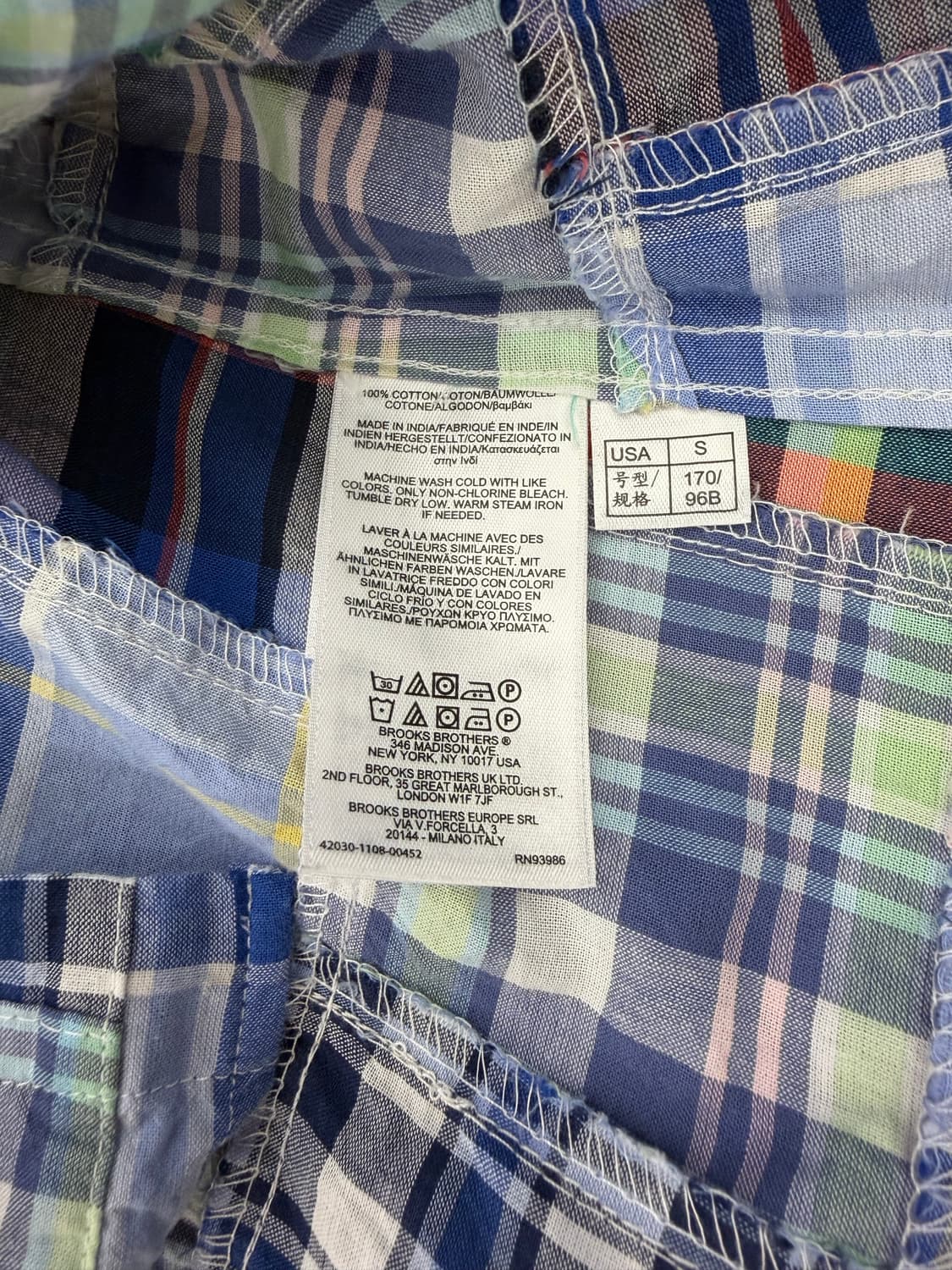브룩스브라더스 마드라스 체크 셔츠 상품이미지4