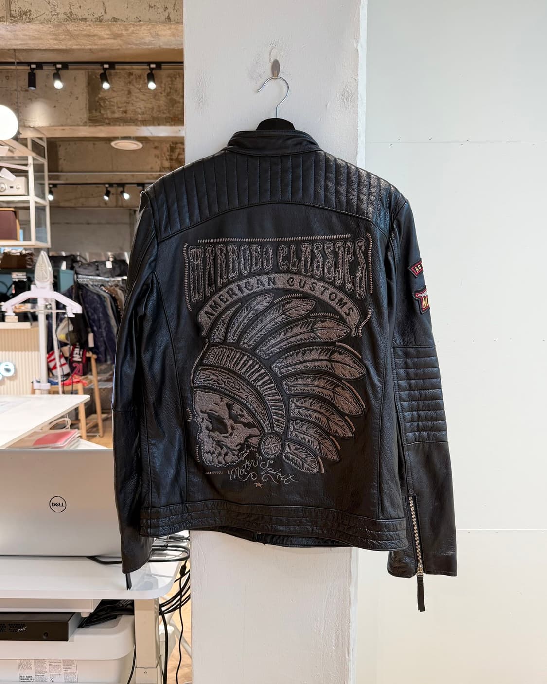 말보보 블랙 카우하인드 바이커 자켓  상품이미지7