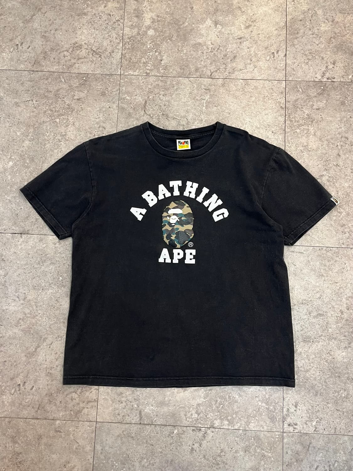 베이프 카모 컬리지 빅로고 반팔티 블랙 L #csz3328 상품이미지4