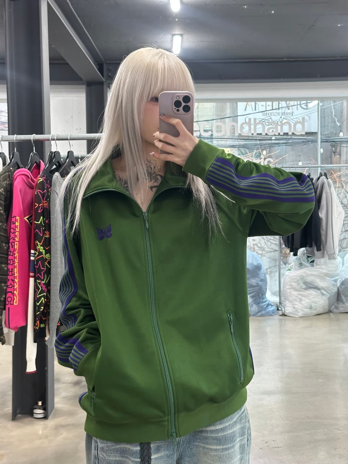 니들스 트랙 자켓 폴리 스무스 아이비 그린 상품이미지3