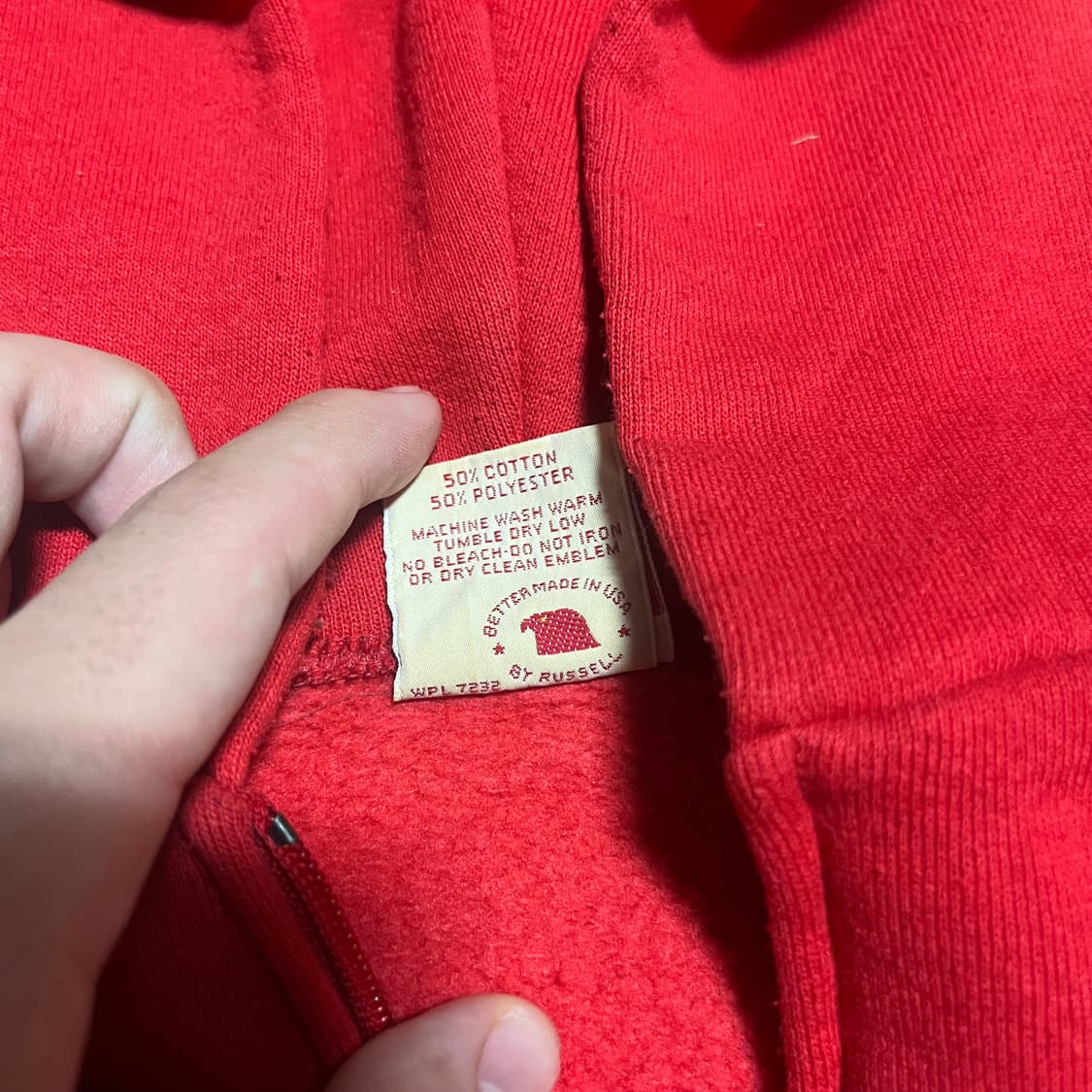 L) 70s 러셀 후드집업 레드 상품이미지3