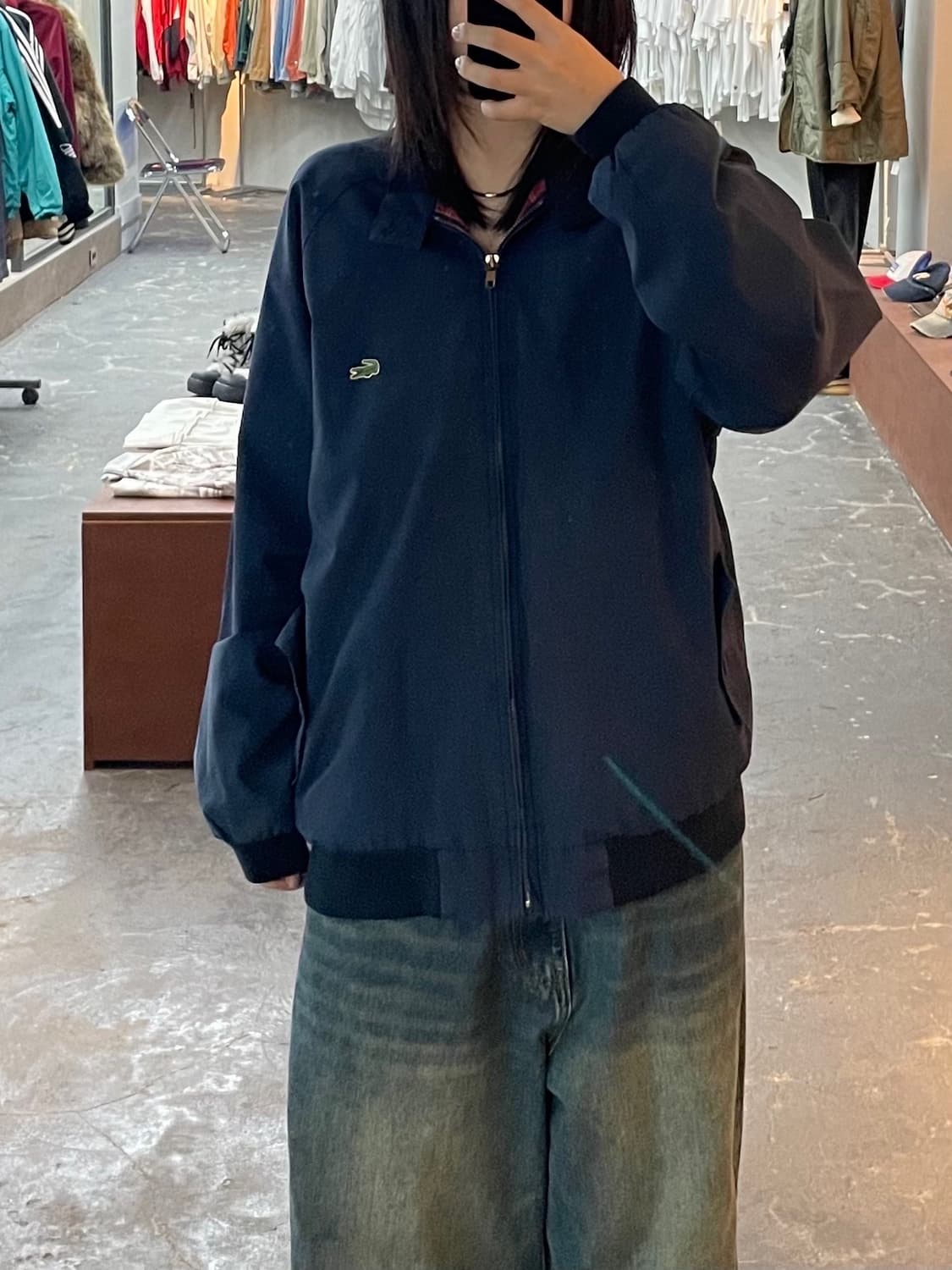 라코스테 하이넥 스윙 탑 블루종 자켓 H1556 상품이미지1