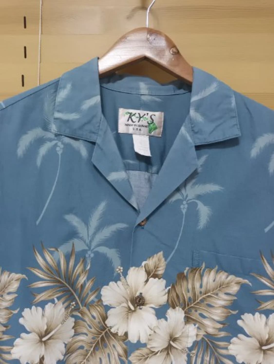 KY's 남성 블루하와이안반팔셔츠 상품이미지1