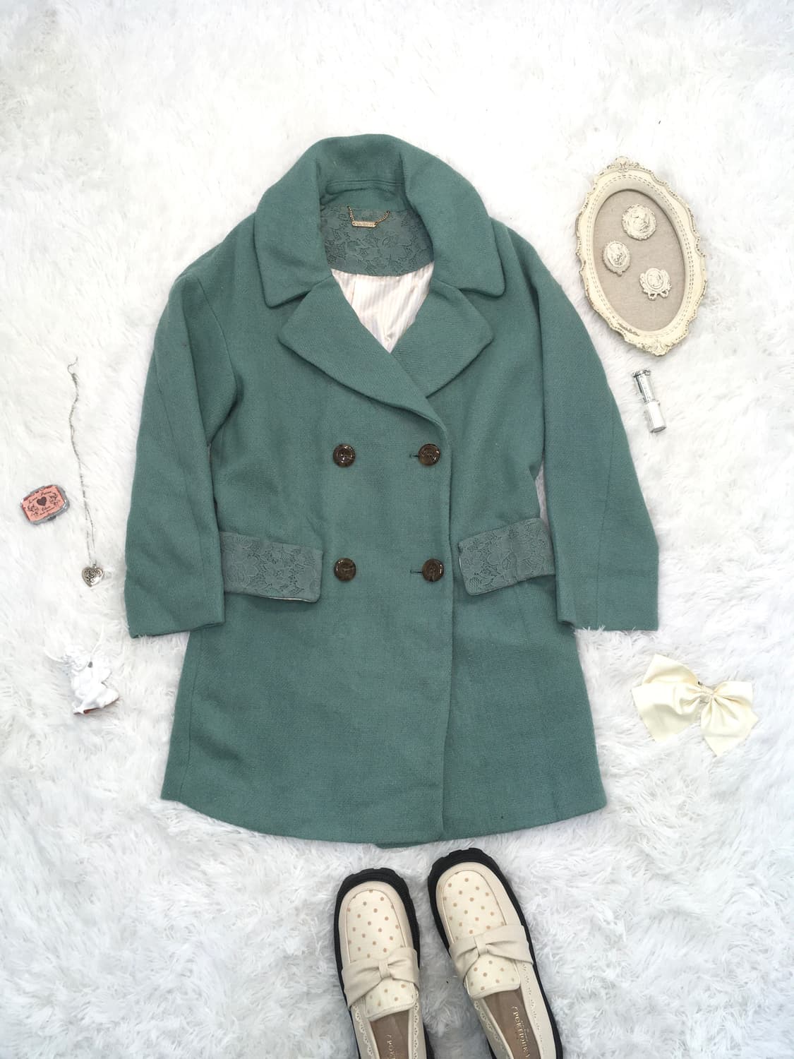 리즈리사 Lizlisa mint lace pocket long coat 상품이미지1