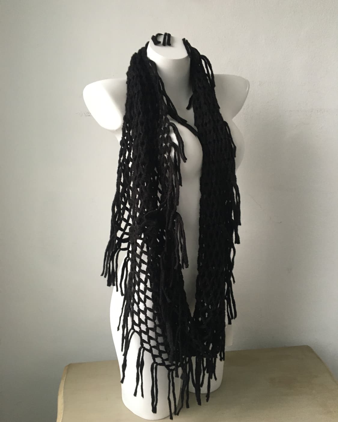 fringe net layered muffler 상품이미지2