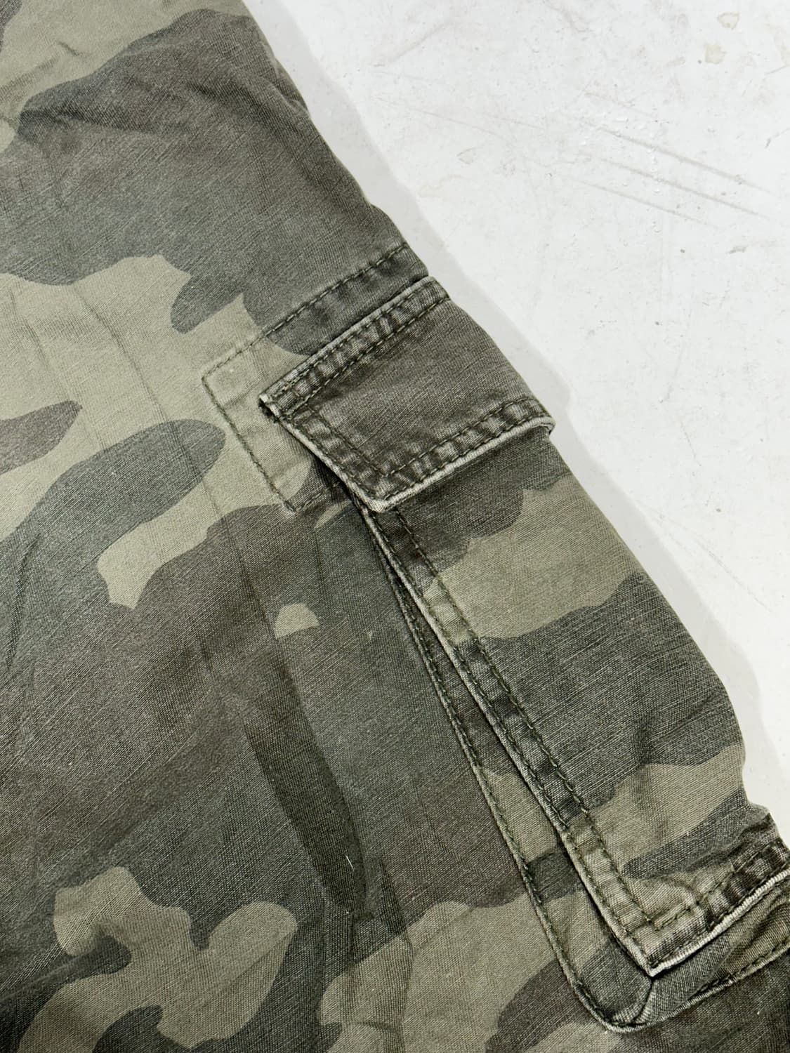 일본 빈티지 베이지 밀리터리 카모 와이드 카고 팬츠 S 상품이미지6