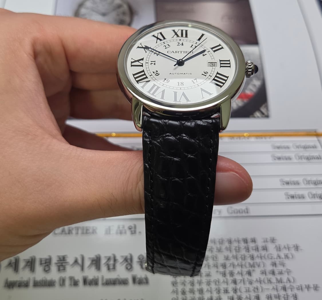 까르띠에 롱드솔로XL 실버로만 42mm 블루핸즈 오토매틱 디버클 ver. 상품이미지9