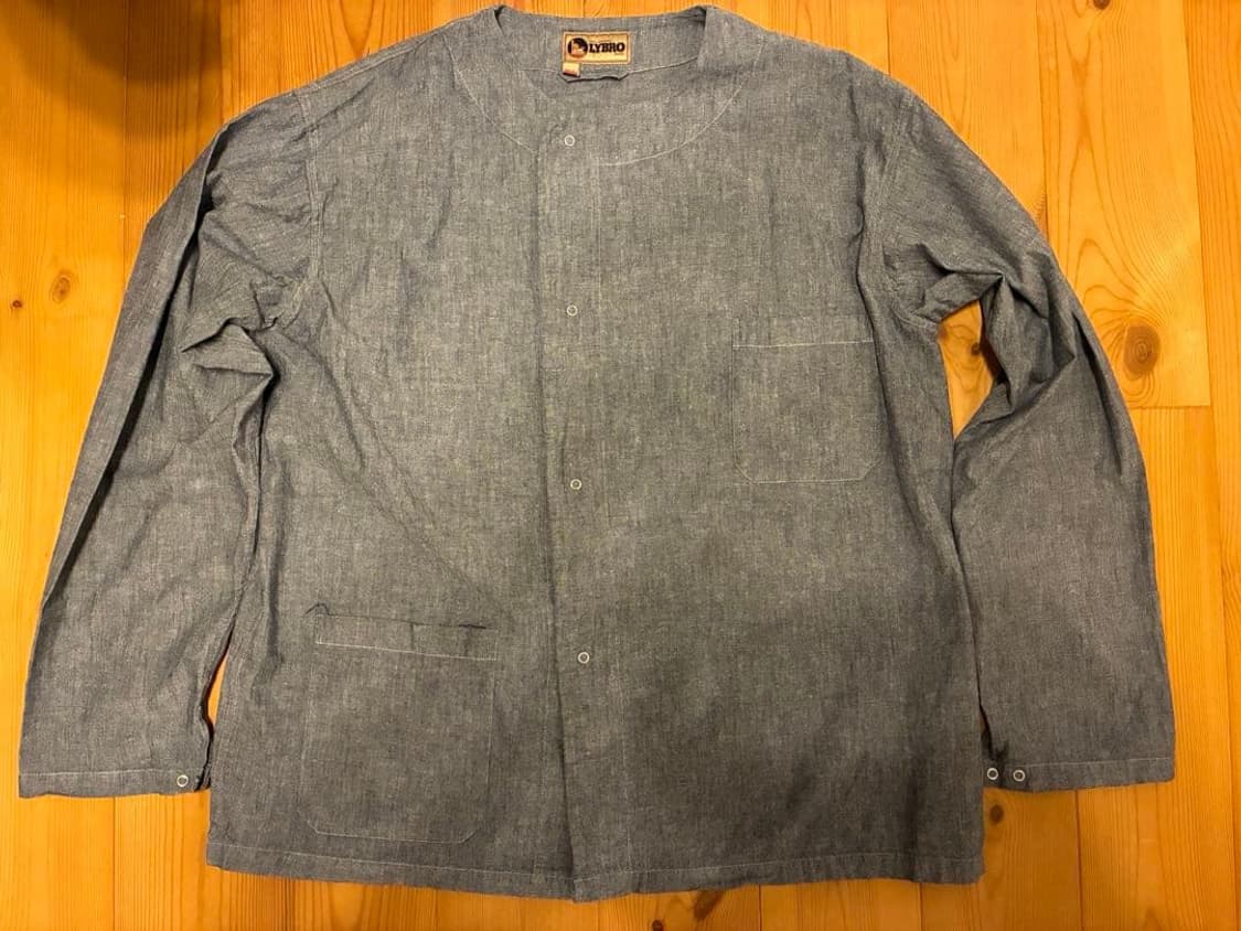 [54] 나이젤카본 샴브레이 논카라 프렌치 워크 자켓 상품이미지1