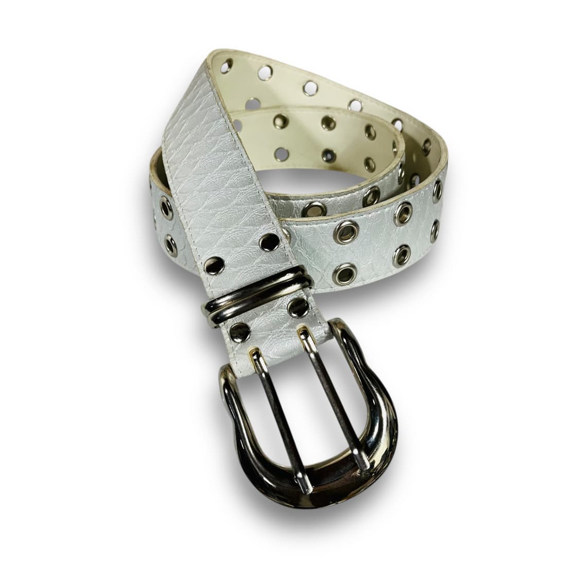 White Snake O-ring vintage Belt 상품이미지2