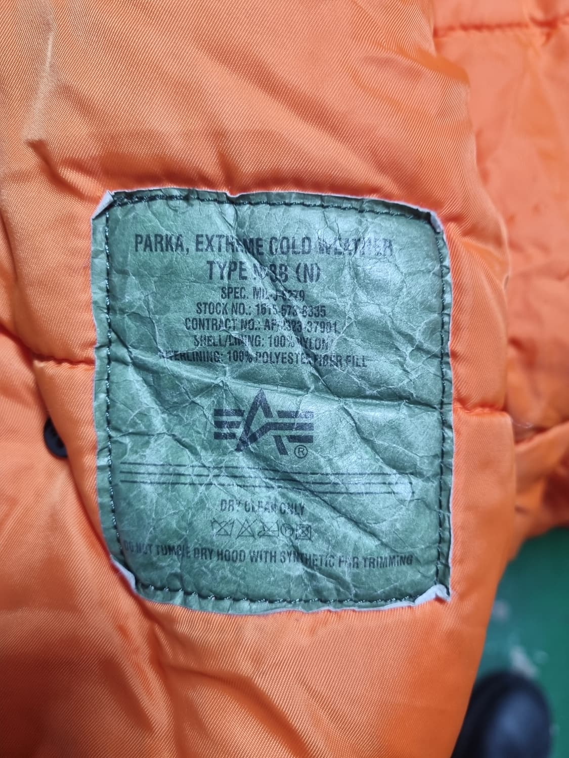 (정품)알파인더스트리 n3b 파카 xs(m) 상품이미지4